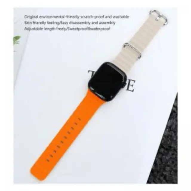 Λουράκι Devia Sport6 Silicone Apple Watch (38/ 40/ 41/ 42mm) Two-Tone Deluxe Μαύρο-Πορτοκαλί N62136 3