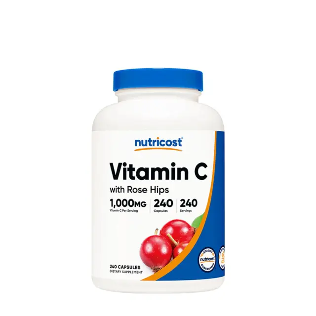 Nutricost Vitamin C with Rose Hips Capsules 240 Capsules
