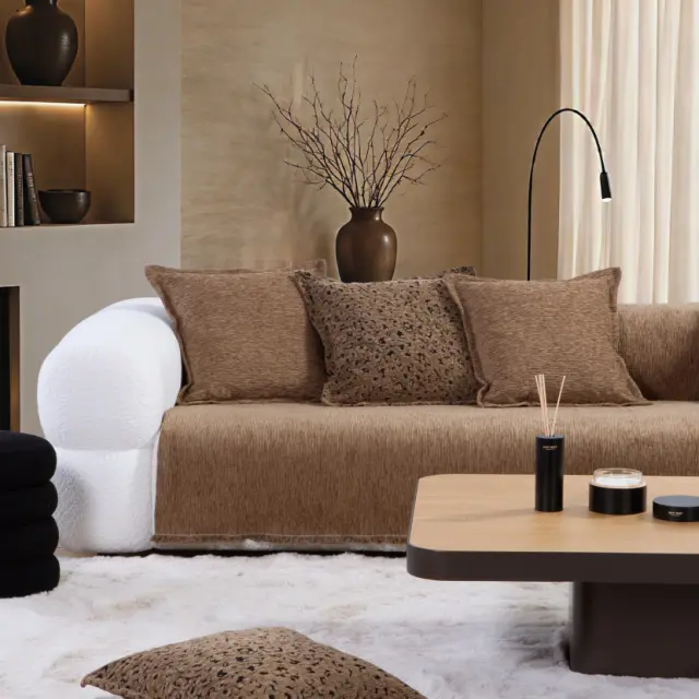 Ριχτάρι Πολυθρόνας Venezia 170x180 Nef Nef Homeware, 58%ΑΚΡ-25%BAMB-17% ΠΟΛ - BROWN (041393)