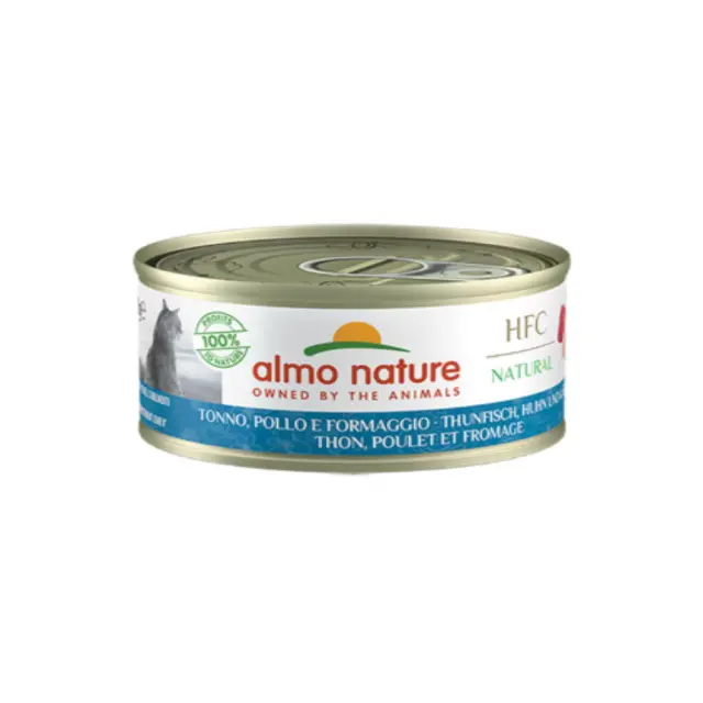 Almo Nature Cat Adult HFC Natural Κονσέρβα Τόνος, Κοτόπουλο & Τυρί 70gr Μονόχρωμο