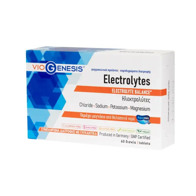 VioGenesis Electrolytes Συμπλήρωμα διατροφής Ηλεκτρολυτών 60 ταμπλέτες
