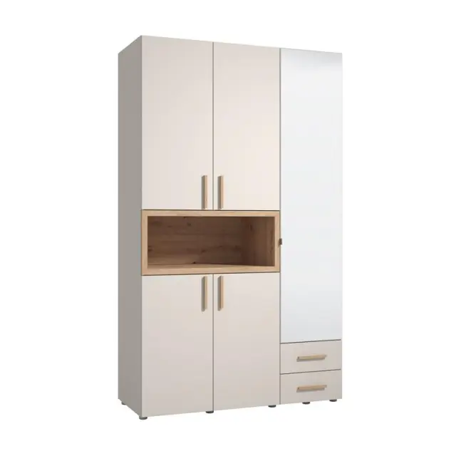 ΝΤΟΥΛΑΠΑ DONALD 3K2F1O h227 CASHMERE/ARTISAN OAK ΧΡΩΜΑ 135x57x227εκ