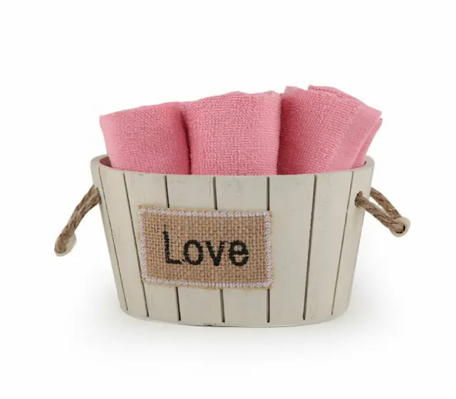 ΚΑΛΑΘΑΚΙ LOVE ME ΛΑΒΕΤΕΣ BAMB.30Χ30 ΣΕΤ 5ΤΜΧ 1115-CORAL - NEF NEF