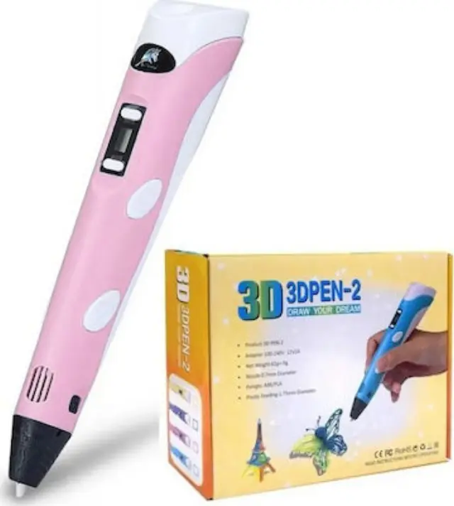 Στυλό τρισδιάστατης εκτύπωσης 0.7mm ΟΕΜ - 3D drawing PEN 2 ΡΟΖ