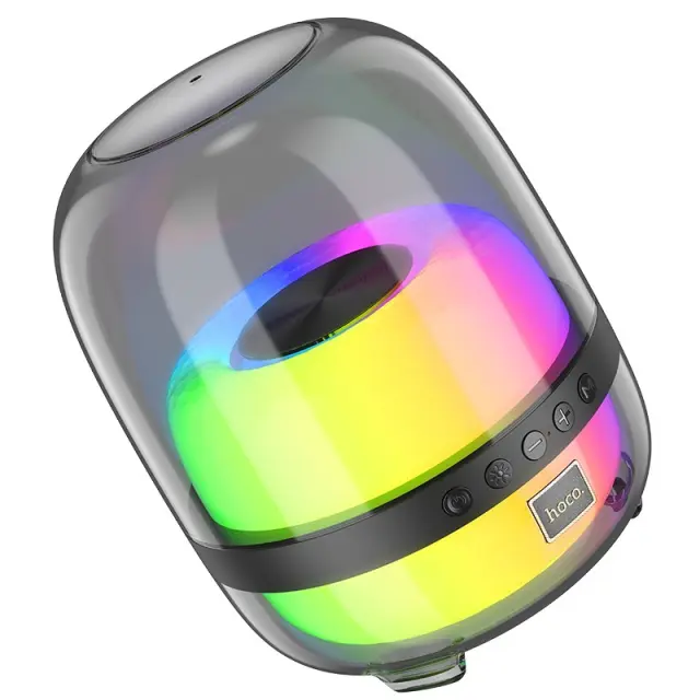 Φορητό Ηχείο Wireless Hoco BS58 Crystal BT 5.1 1800mAh 10W με USB & Micro SD 360° LED Φωτισμό Μαύρο 3