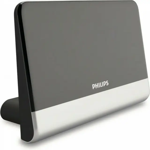 Philips SDV6222/GRS Εσωτερική Κεραία Τηλεόρασης (απαιτεί τροφοδοσία) σε Μαύρο Χρώμα Σύνδεση με Ομοαξονικό (Coaxial) Καλώδιο