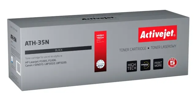 Activejet ATH-35N Toner (replacement for HP 35A CB435A, Canon CRG-712 Supreme 1800 pages black)