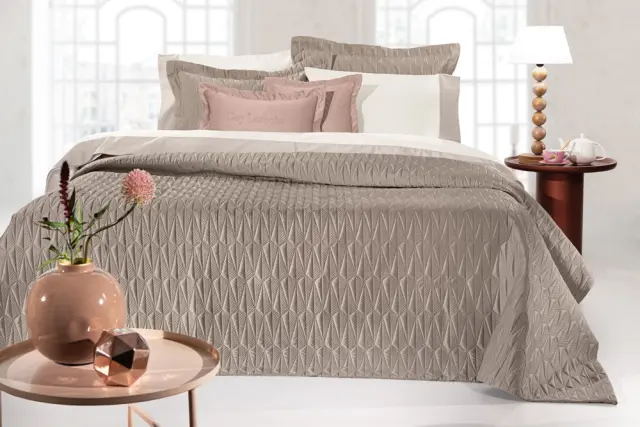 ΣΕΤ ΚΟΥΒΕΡΛΙ KING SIZE 240×250 3 ΤΕΜΑΧΙΩΝ RUBY TAUPE GUY LAROCHE