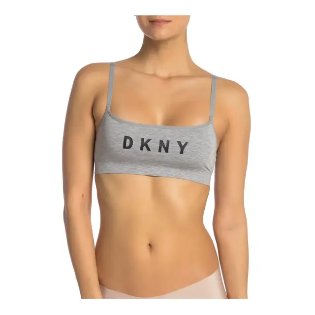 DKNY Γυναικείο Μπουστάκι Seamless Scoop Logo, Χρώμα Γκρι - S