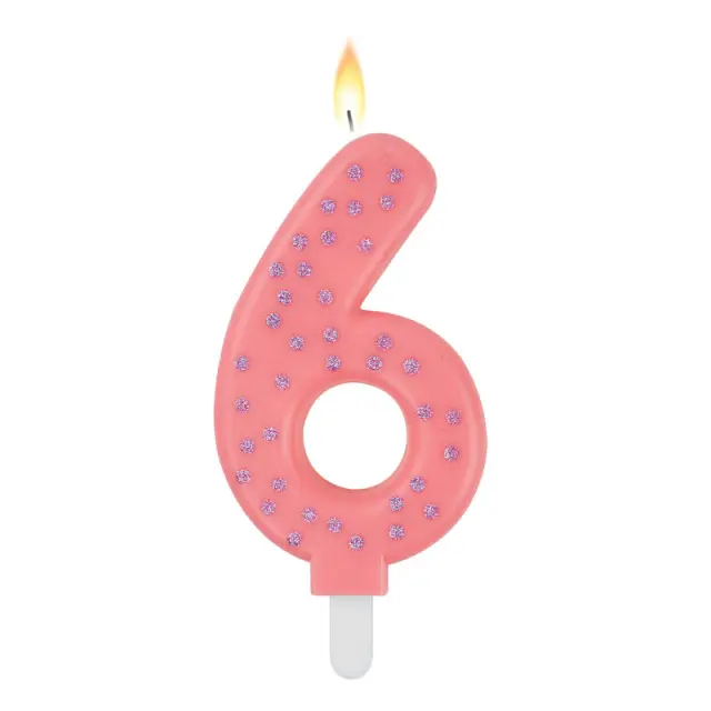 LEGAMI MAXI CANDLE - NUMBER 6 - PINK