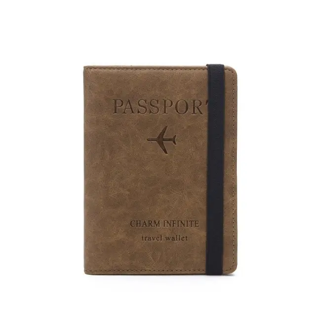 RFID Signal Block Passport & Credit Card Case Θήκη Καρτών και Διαβατηρίου-Καφέ ΟΕΜ