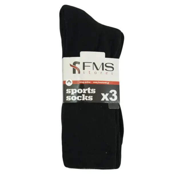 FMS Unisex Κάλτσες Sports - Τριπλό Πακέτο, Χρώμα Μαύρο/Μαύρο/Μαύρο
