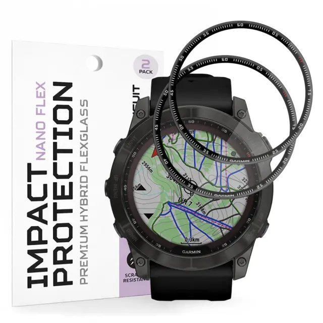Techsuit® Nano Flex (2 pack) για Garmin Fenix 7X/7X Pro - Black