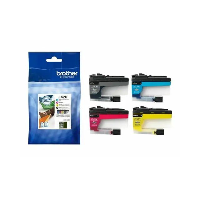 Brother LC426 Γνήσιο Πακέτο 4 Μελανιών Εκτυπωτή InkJet Κίτρινο / Κυανό / Ματζέντα / Μαύρο (LC-426VAL)