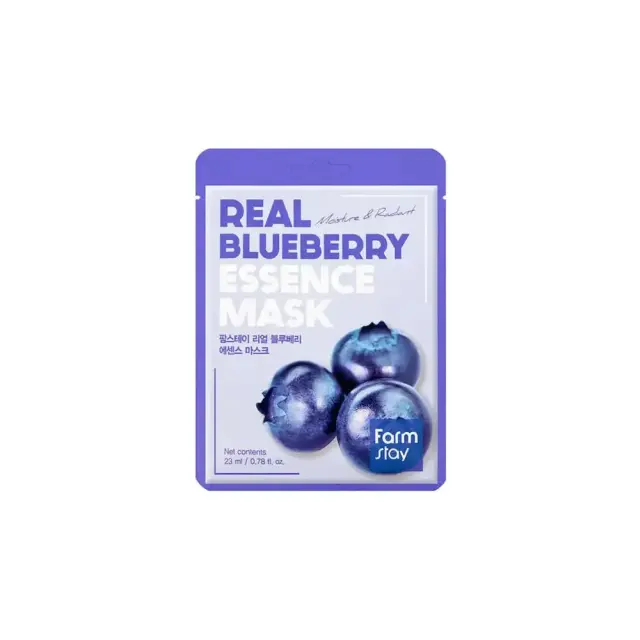 Farm Stay Real Blueberry Essence Mask, Μάσκα Προσώπου, 1τμχ