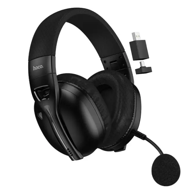 Ακουστικά Gaming Ασύρματα Hoco W114 Magic Surround Stereo v5.4 600mAh με Αποσπώμενο Μικρόφωνο και Δυνατότητα Ενσύρματης Χρήσης Μαύρο
