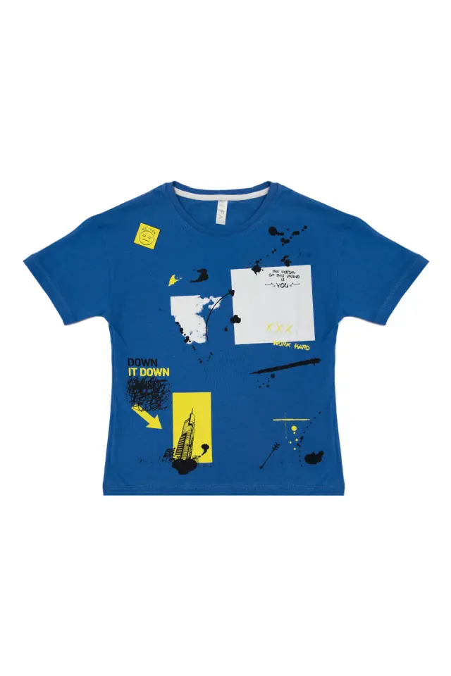 T-Shirt Kid Down it Down Μπλέ
