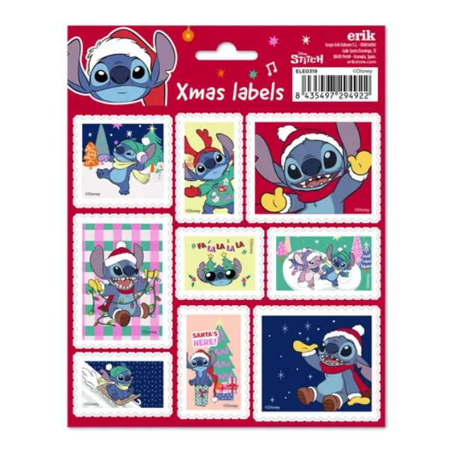 Σετ Stitckers DISNEY STITCH CHRISTMAS SELF-ADHESIVE LABELS ELE0319