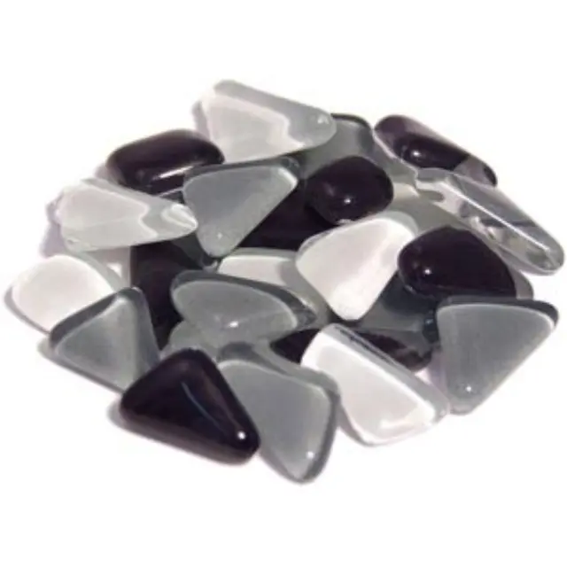 Γυάλινες Ψηφίδες Soft Glass - Grey Mix - Πολυγωνικές - 200gr