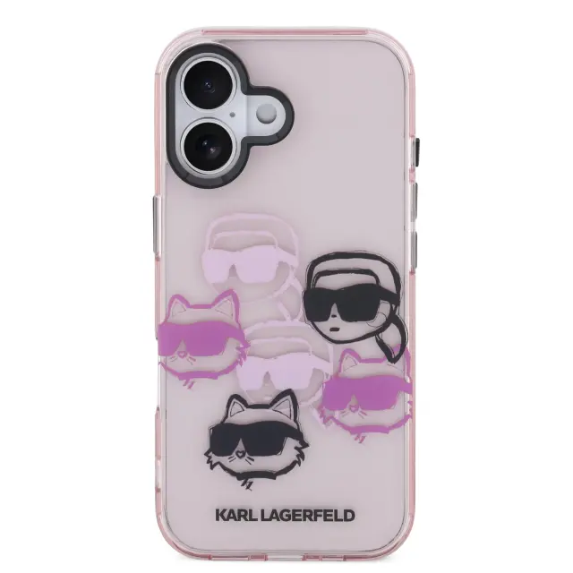 Karl Lagerfeld IML Multi K&CH Heads Case for iPhone 17 Pink 3
