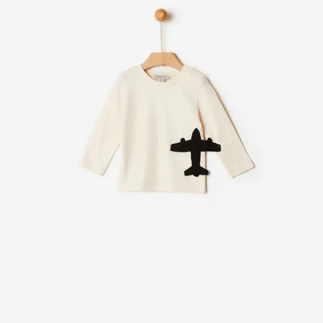 T-Shirt Modal με Κέντημα Egg-Nog YELL-OH - Εκρού