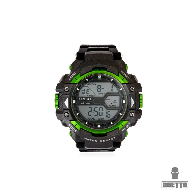 Ghetto Digital Fashion Shock Sport Green Watch