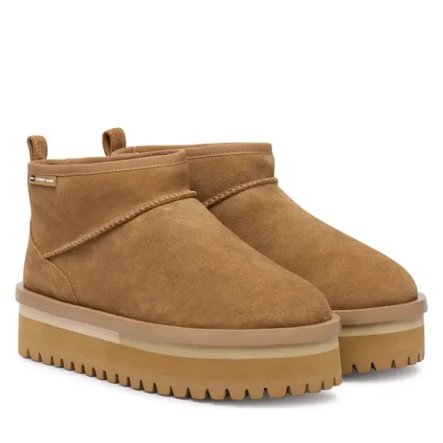 Γυναικεία Δερμάτινα Μποτάκια Tommy Hilfiger Snow Boot Suede EN0EN02841-RBH Ταμπά Ταμπά - 36 2