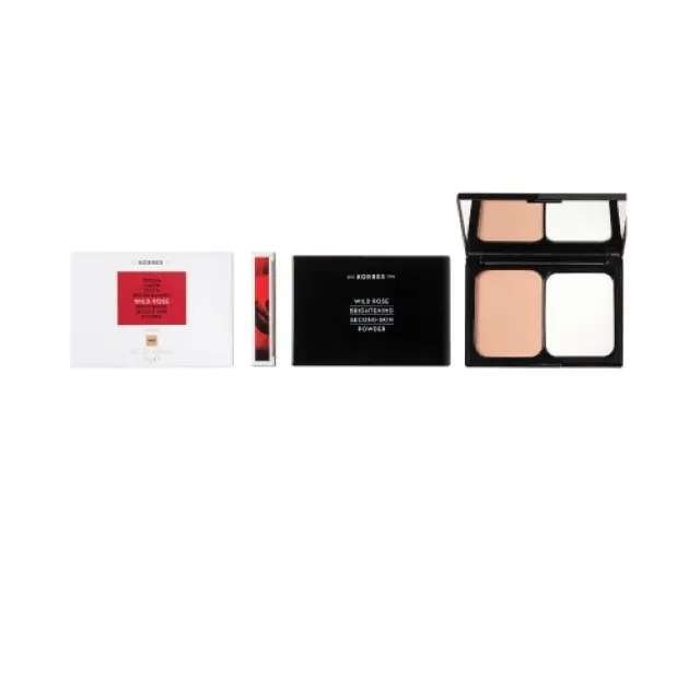 KORRES Wild Rose Brightening Second-Skin Powder Άγριο Τριαντάφυλλο Πούδρα για Λάμψη και Κάλυψη WRP3, 10g 3