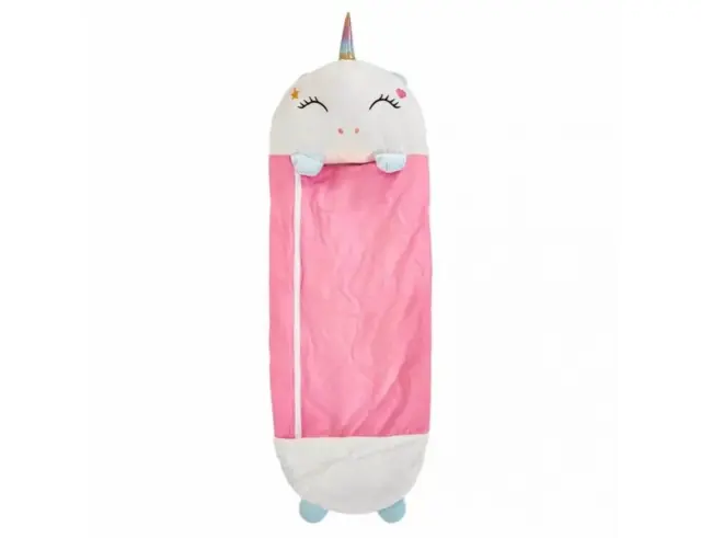 Παιδικός υπνόσακος Home Deco Kids TX9401 Σχέδιο μονόκερου, Μετατρέψιμος, Mε Ενσωματωμένο μαξιλάρι, 50x130cm, Λευκό & Ροζ TX9401 2