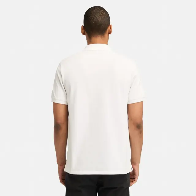 Timberland - Ανδρικό T-shirt Polo Short-Sleeve με Λογότυπο Oyster River TB0A2BRY-100 Λευκό - 2XL 2