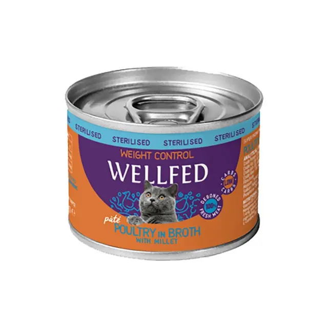 Wellfed Weight Control Sterilised Πατέ Με Πουλερικά & Κεχρί Για Έλεγχο Βάρους 200gr Μονόχρωμο