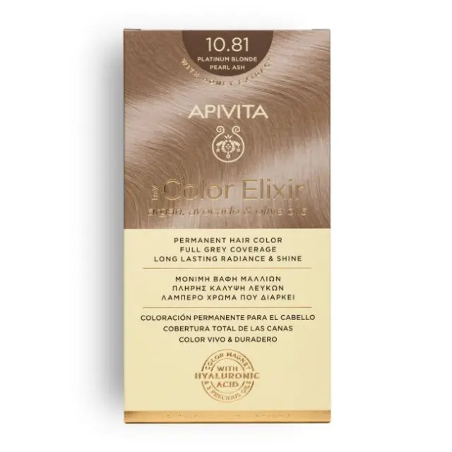 Apivita | My Color Elixir Μόνιμη Βαφή Μαλλιών No 10.81 Κατάξανθο Περλέ Σαντρέ | 50ml