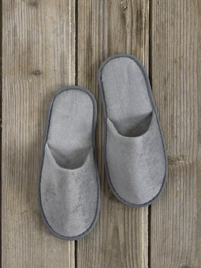 Παντόφλες Velour - Gray Γκρι one size