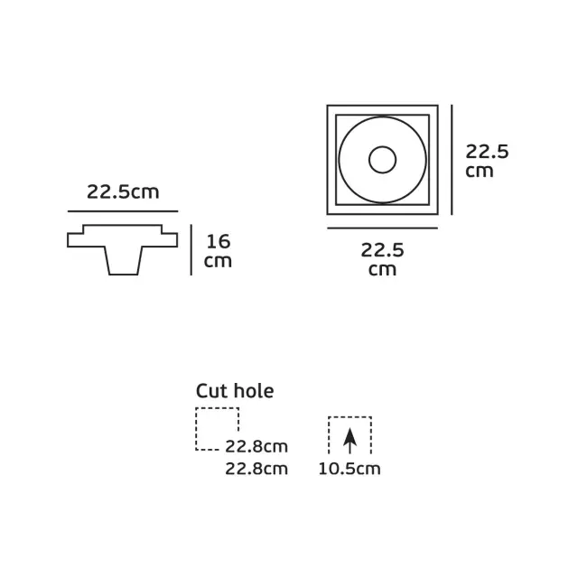 09077/16 Γύψινο φωτιστικό trimless downlight GU10/PAR16 λευκό Άσπρο 2