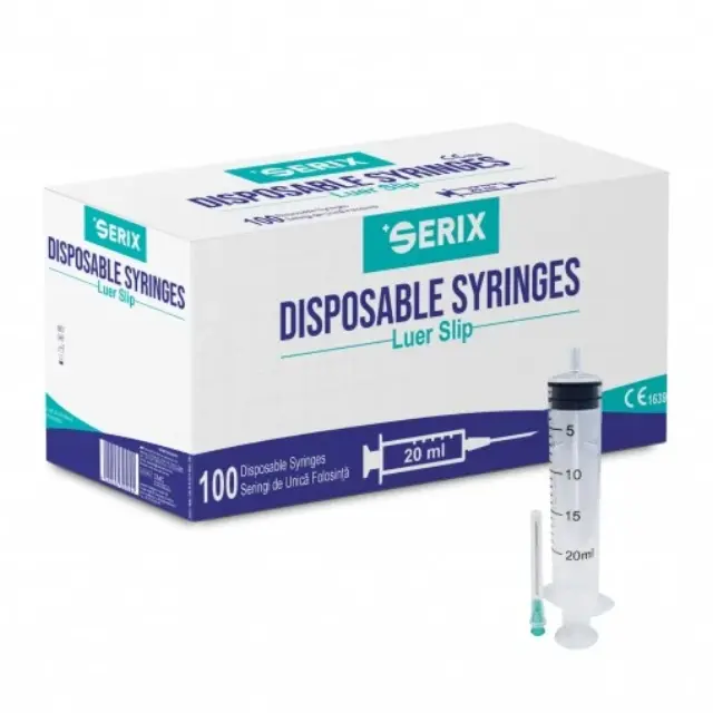 Σύριγγες 3 Μερών (3P) 20 ml με Αποσπώμενη Βελόνα 21G, Serix (50 τεμ.) Luer Slip