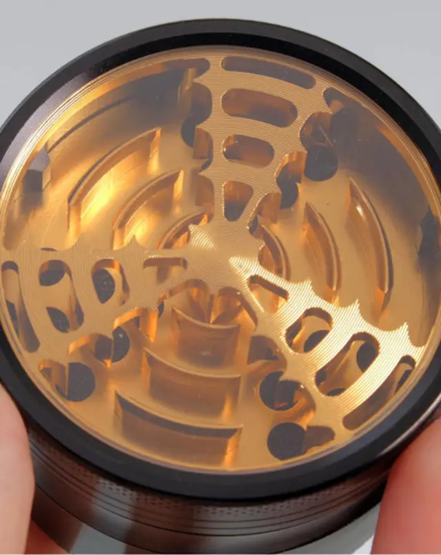 Grinder Τρίφτης Window «Mill» Gold 62mm - 4 parts (αλουμίνιο) 2