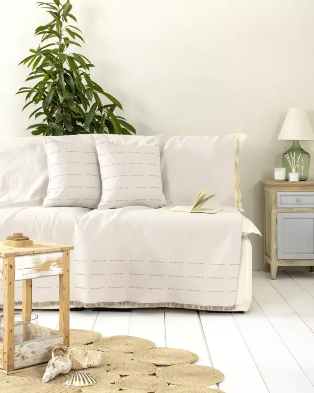 Ριχτάρι Διθέσιο 180x240 Nima Nora Beige 80% Βαμβάκι-20% Πολυέστερ