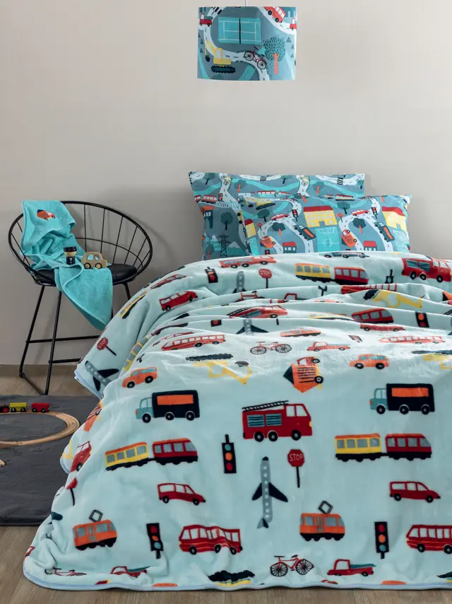 Κουβέρτα Αγκαλιάς 80x90 Velour 650gsm Palamaiki BV726 Σιέλ 100% Πολυέστερ