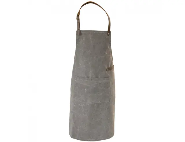 Ποδιά Λαιμού από Καμβά Doxx Amsterdam Washed Canvas Apron με ρυθμιζόμενα λουράκια και διαστάσεις 82x66cm - GreyC.AP-001-GREY