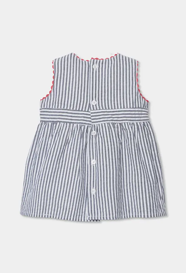 Boboli Poplin φόρεμα ριγέ για μωρό 703011-9872 - 18M 2