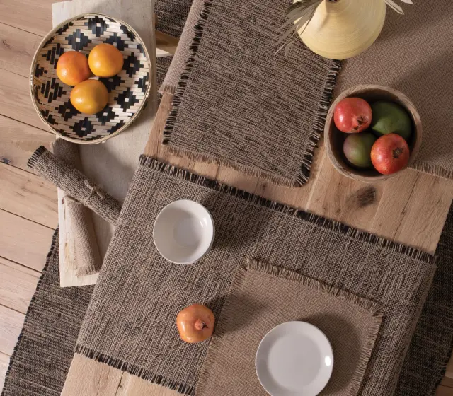 Nef-Nef Homeware Σουπλά Σετ 2 Τμχ Varis Jute 33x48 Black 2