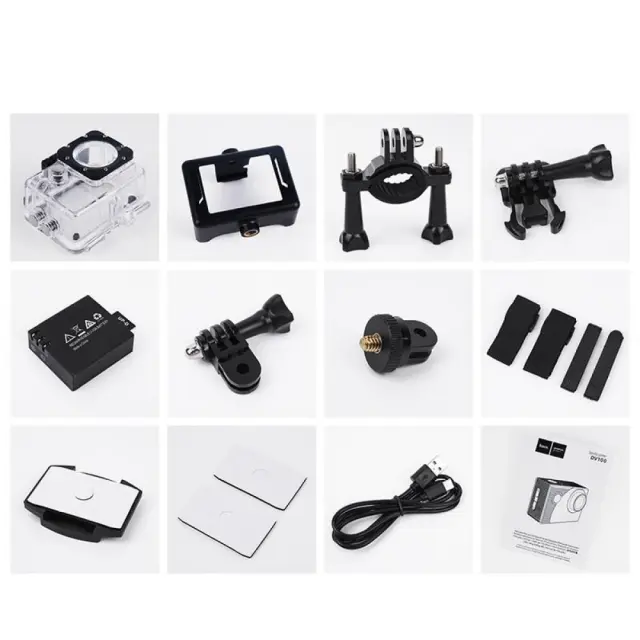 Hoco DV100 64GB Action Camera HD Υποβρύχια με Οθόνη 2" και Wi-Fi Μαύρη 3