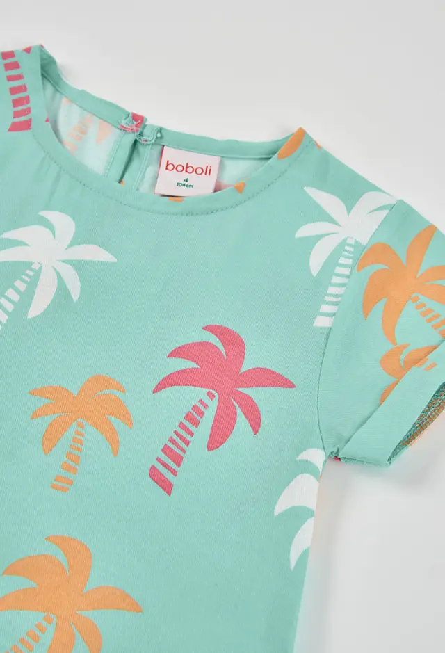 Boboli Viscose φόρεμα "palm trees" για κορίτσι 333043-9806 3