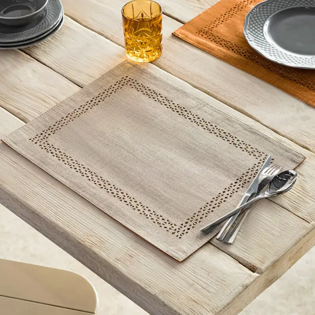 Σετ Σουπλά 2τεμ. 35x50cm GOFIS HOME ARTISAN Λινό/Tan 930/ 06