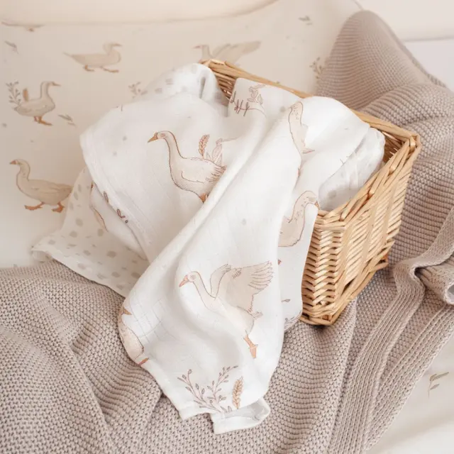 Πάνα Μουσελίνα από Μπαμπού 75x75cm Happy Goose Colors White 5904067051683 2