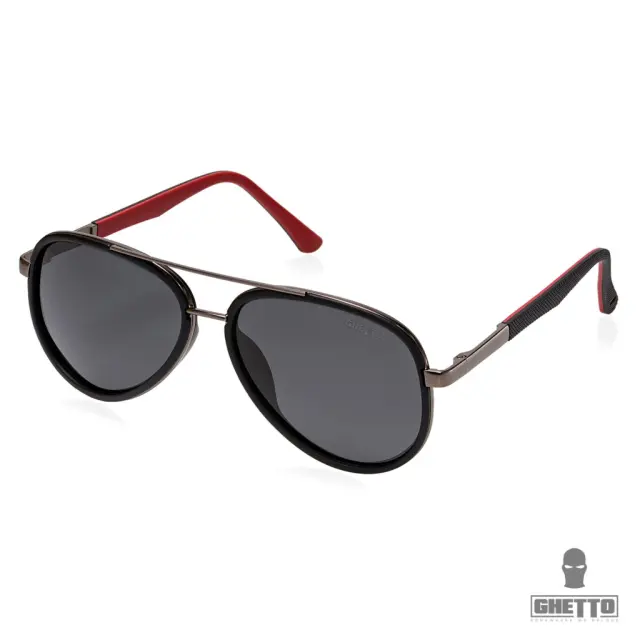 Ghetto Pilot Sunglasses Gun Black Frame Unisex