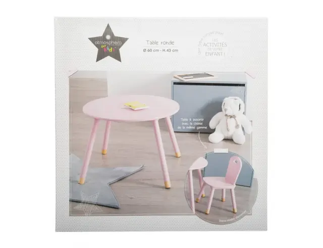 Παιδικό Τραπεζάκι Sweetness Atmosphera For Kids με διαστάσεις 60x60x43.5cm - Pink 127152A 3