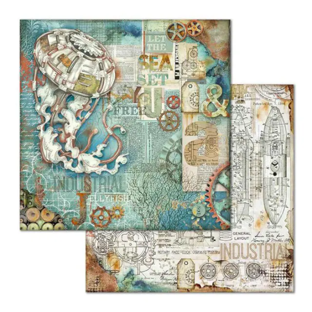 Χαρτί Scrapbooking Stamperia Διπλής Όψης - Sea World Medusa - 31x30cm