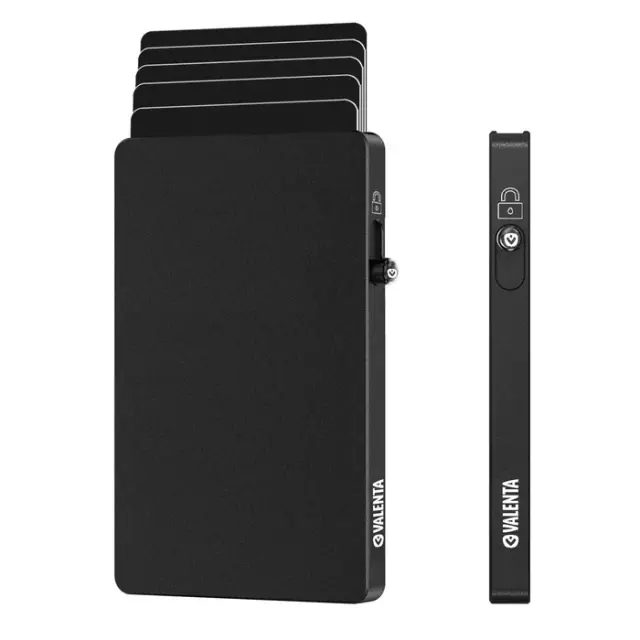 Valenta Πορτοφόλι Καρτών με RFID /Card Protector: MagSafe Aluminium(4 χρώματα) - Μαύρο