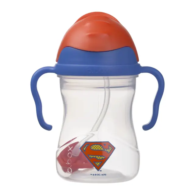 B.Box Superman Εκπαιδευτικό Ποτηράκι με Καλαμάκι 240ml 6+ Μηνών